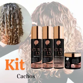 Kit para Cachos Curly 4 Passos Transição Capilar e tratamento dos cabelos Cacheados