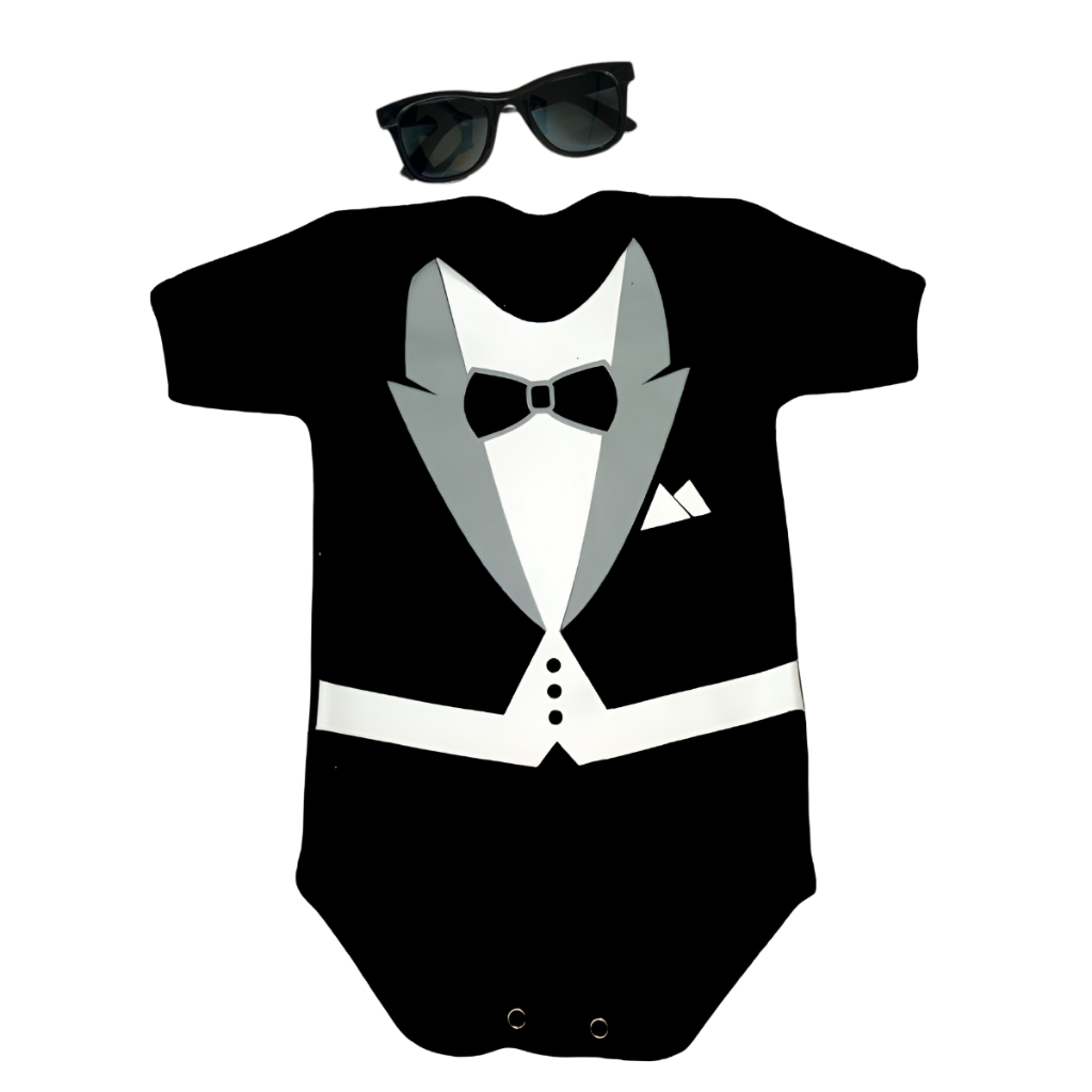 Body Bebê Temático Mesversário Terno Chefinho