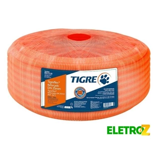 Conduite Eletroduto Laranja 25mm Flexível Reforçado 50m - Tigre