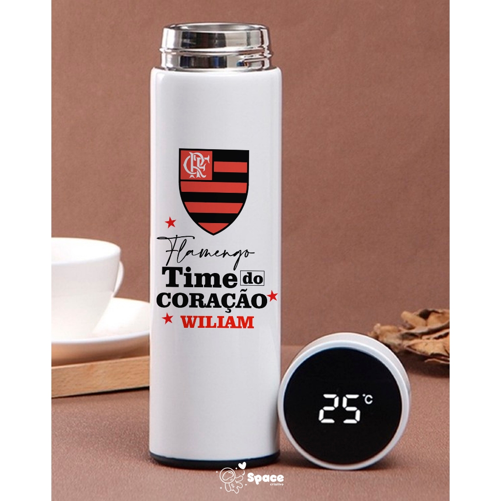 Garrafa térmica personalizada Time do Coração Flamengo