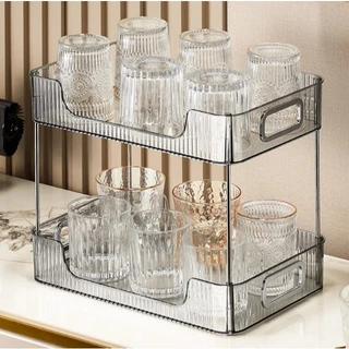 Organizador Multiuso Prateleira Organizadora 2 Andares Maquiagem Perfumes Acrílico Quarto Cozinha
