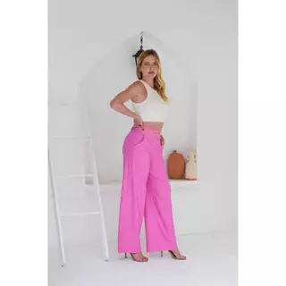 Meiyabao 2024 Verão Nova pele amigável Moda de Fabrica Avançada Simple High Waist Suit Pants Muitas Botões Versatíveis Tube Direto Pants Casual Pants Grande Dimension Mulheres Design Slimming Feeling Long Pants Pants Fashion Pants