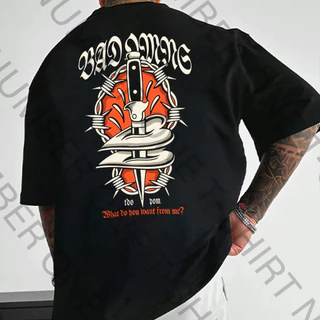 Camiseta Basica Algodao Bad Omens Banda Heart Rock N Roll Gotico Unissex
