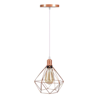 Lustre Luminária Pendente Diamante Retrô