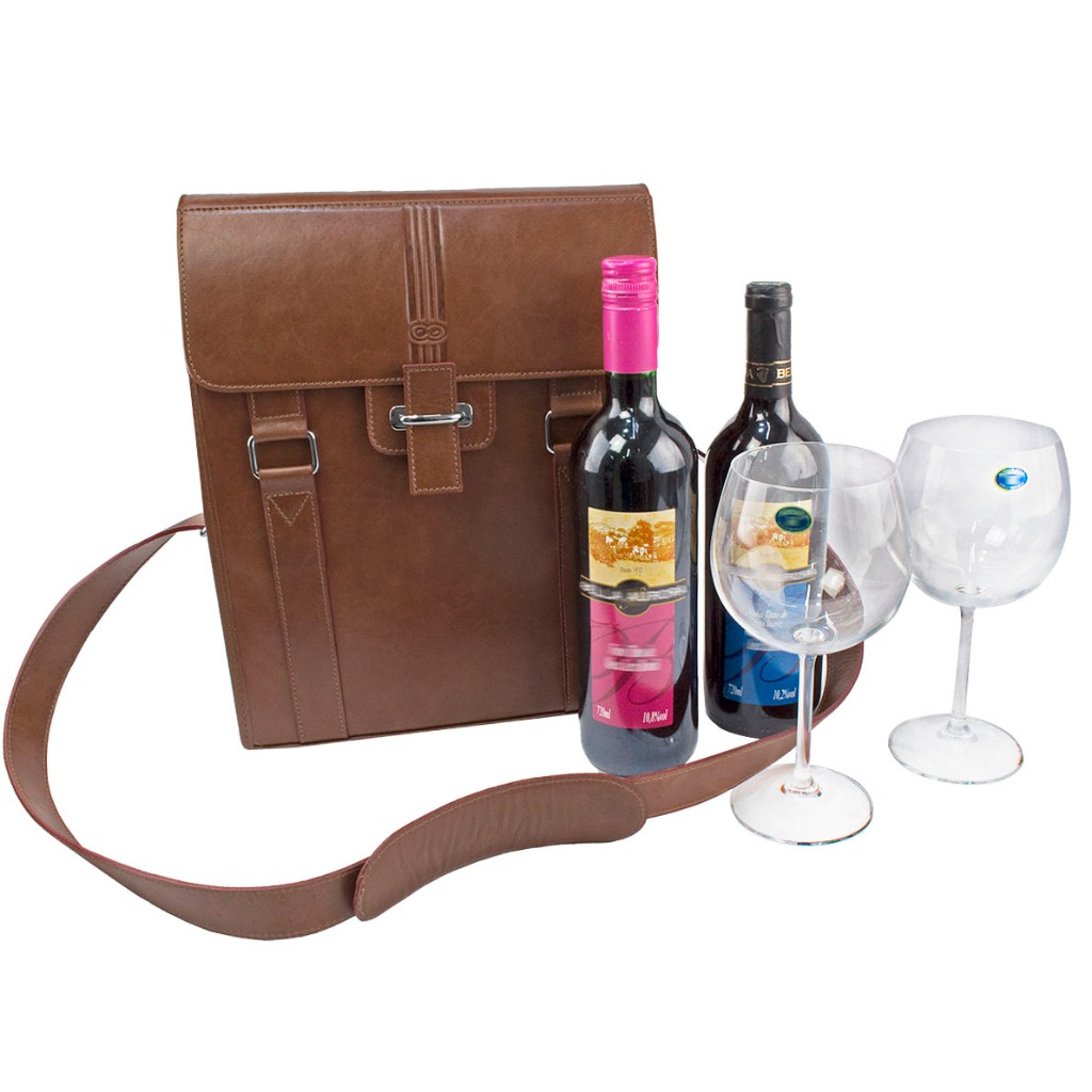 Porta Vinho em Couro BELLUNO Galvani | Shopee Brasil