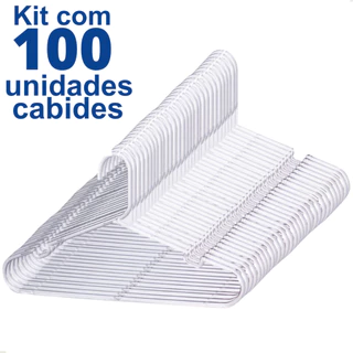 Kit 100 Cabide INFANTIL CRISTAL ACRÍLICO Reforçado Transparente para Roupa de Criança
