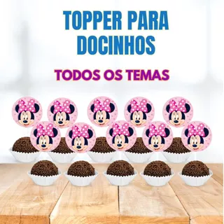 Kit Toppers Tag Para Docinhos Doces Minnie Mouse - 30 Unidades