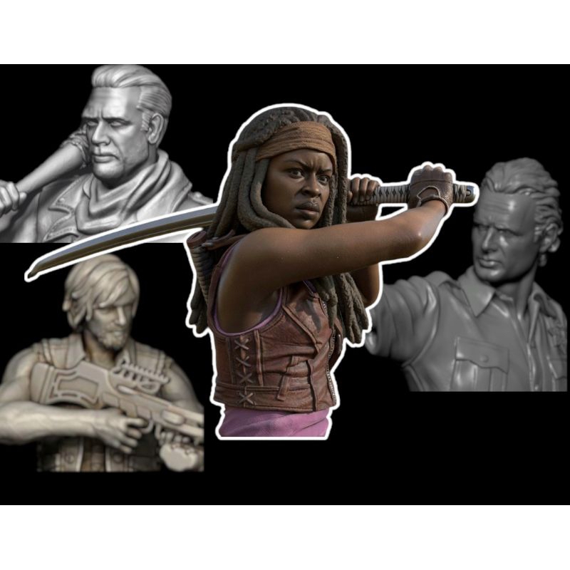 Boneco The Walking Dead - Rick - Daryl - Negan - Michonne