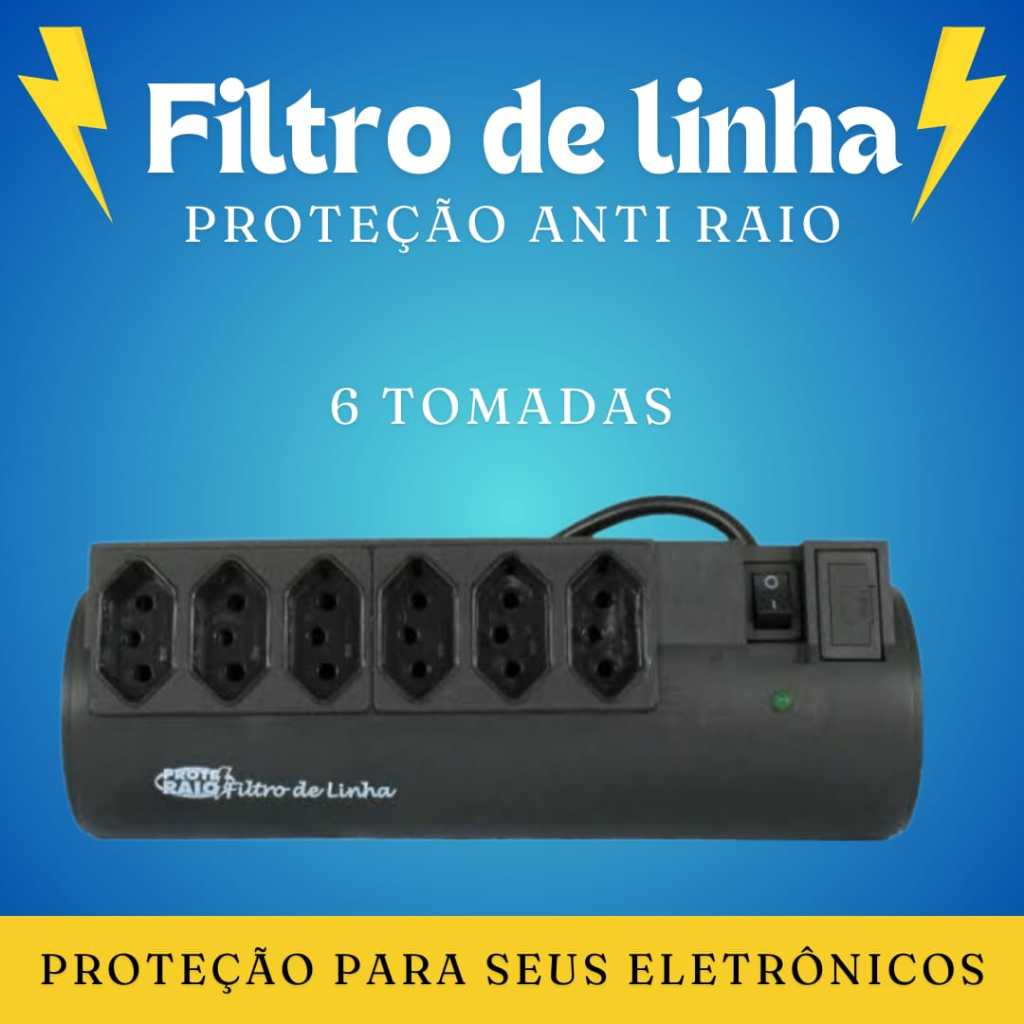 Filtro de Linha com proteção contra surtos elétricos - Bivolt - 10A ...