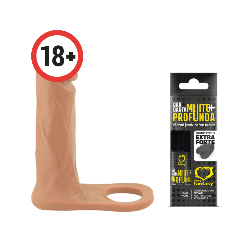 Anel Companheiro Pênis Dupla Penetração 16cm + Spray Garganta Profunda para  Sexo Oral | Shopee Brasil