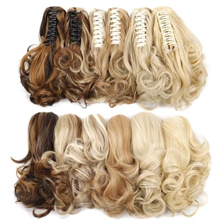 Aplique Cabelo Orgânico Rabo de Cavalo Ondulado Curto fio sem brilho com Piranha