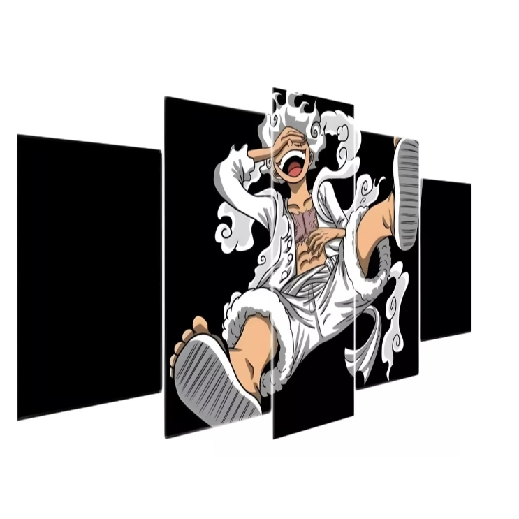 Quadro decorativo gear 5 luffy one piece anime 5 peças sala quarto