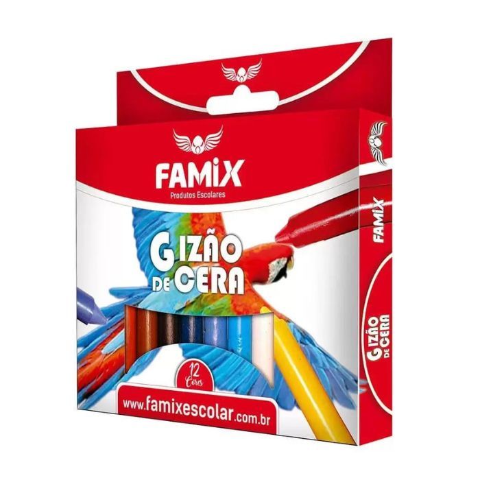 Gizão de Cera 12 Cores Redondo Famix 120 g | Shopee Brasil