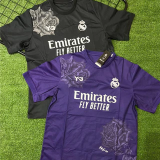 24/25 Nova Camisa Time Real Madrid Y3 - Collab Y-3 x Real Madrid Preta e Roxa