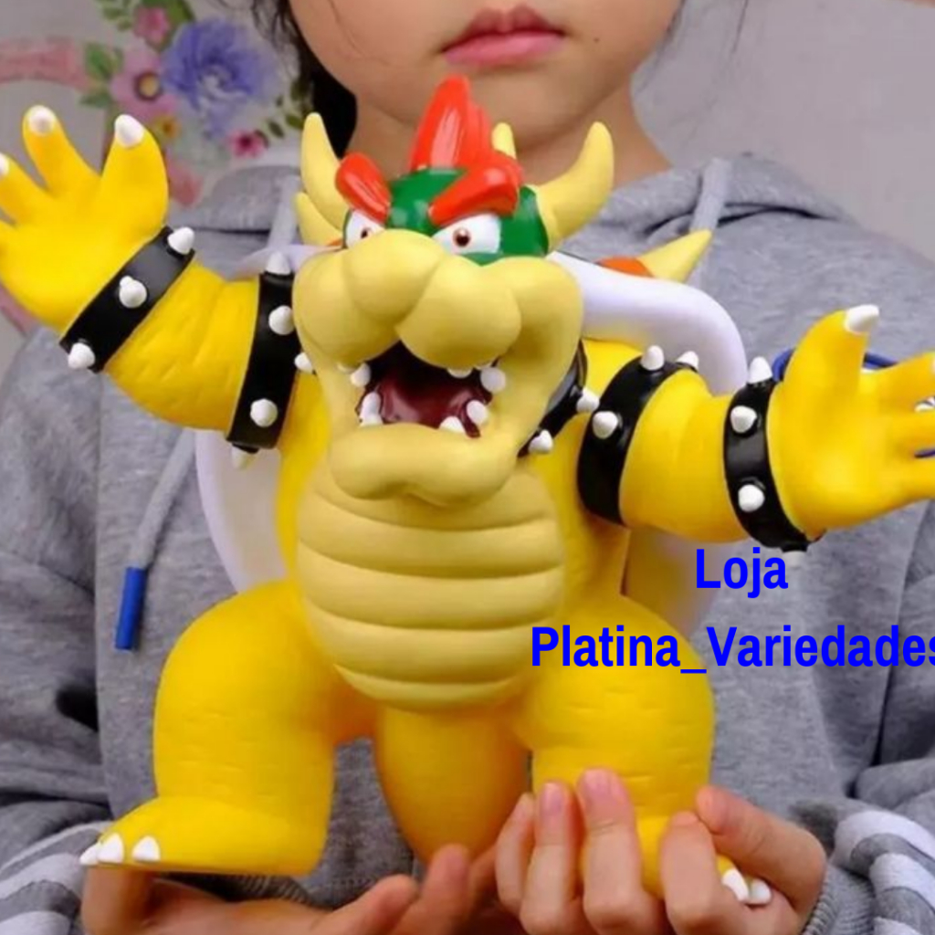 Boneco Colecionável Bowser Super Mario Bros Articulável 22cm Super Size ...