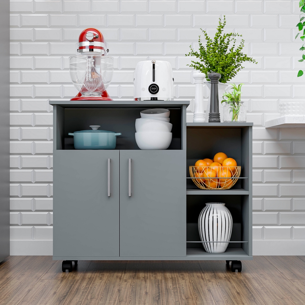 Aparador Buffet Mesa Para Café/Bar Multiuso Suporta Forno Microondas Bebedouro