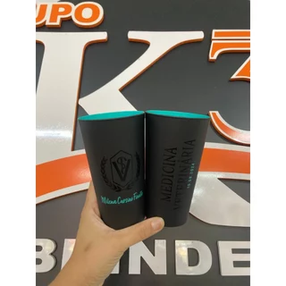 Copo Twister preto fosco personalizado- Interior colorido- Kit c/ 15 unidades
