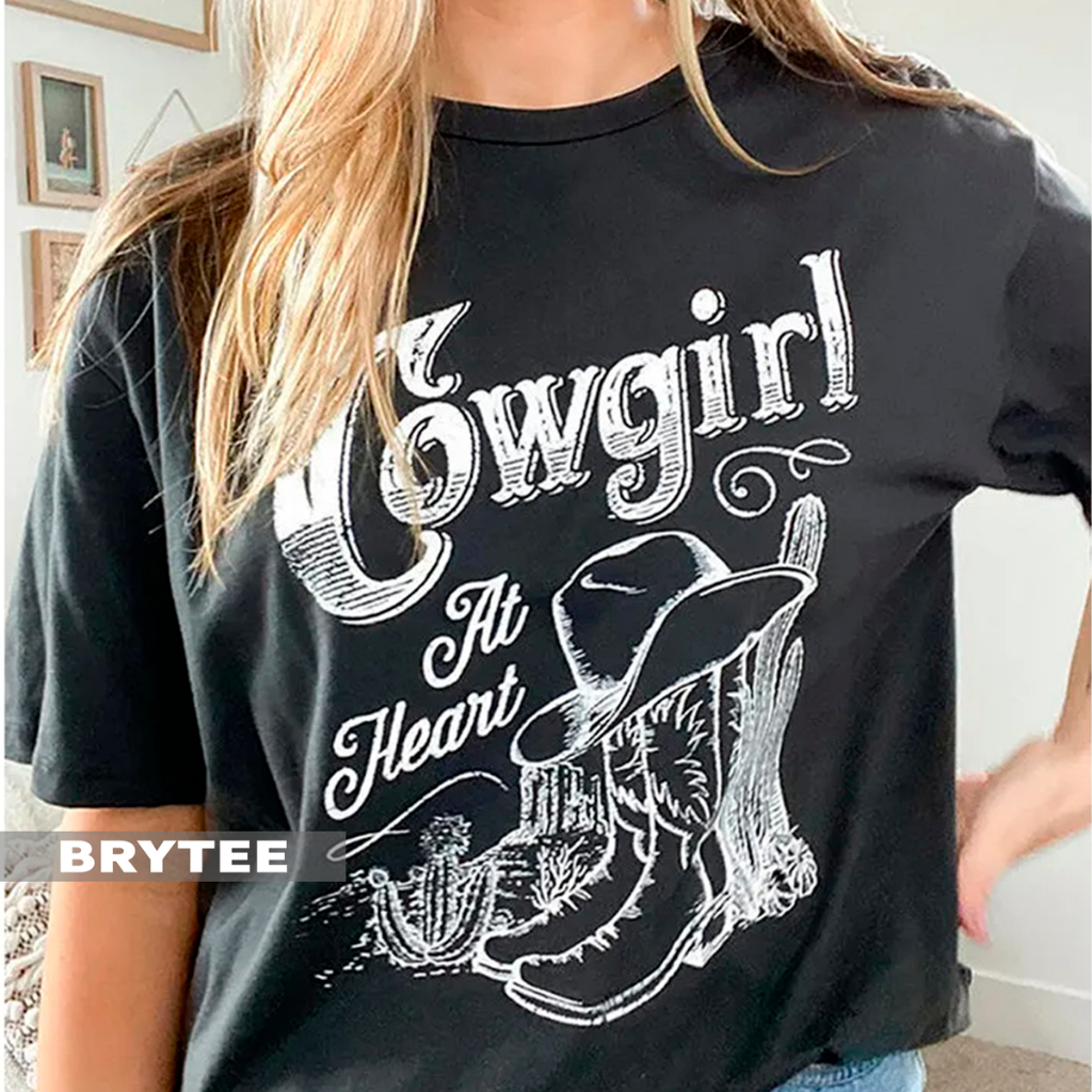 Camiseta T-shirt Unissex Algodão Country Cowgirl At Heart