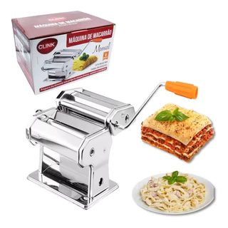 Maquina De Macarrão Manual Caseira 3x1 Faz Massa de Pastel, Lazanha, e 6 Tipos de Macarrão