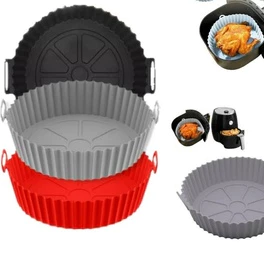 KIT Forma De Silicone Flexível Para Air Fryer Forno Microondas Fritadeira Assadeira - Antiaderente
