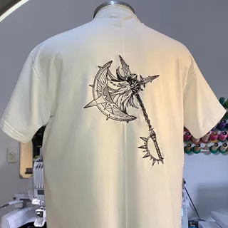 Camiseta Oversized Divino Rhitta Bordada tecido Premium Escanor anime Nanatsu no taizai camisa 100%