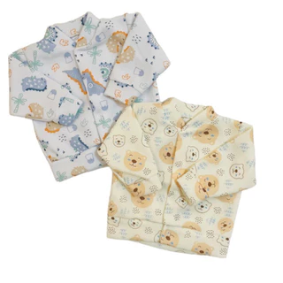 Kit 2 Peças Casaco/Casaquinho Peças Bebê Soft Botões Estampado Masculino