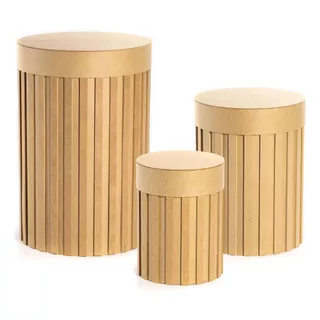 Trio de Cilindro MDF Tampa Fixa Moderno Resistente Decorações Geral