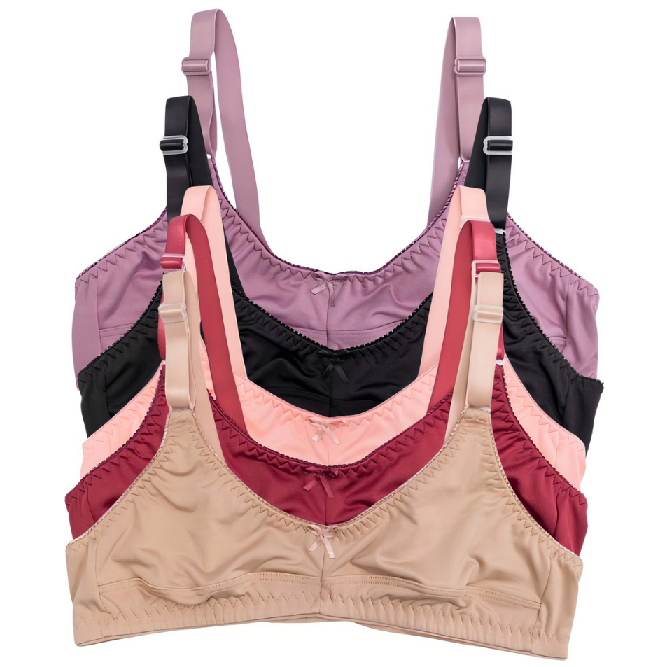 Kit 3 Sutiã Reforçado Lycra Sem Bojo Forrado Alça Regulagem