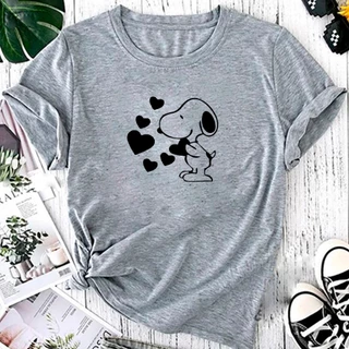 Blusa T-shirt Linda Camiseta Feminina Snoopy Coração Fofo Camisa
