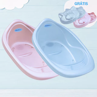 Banheira de bebe 22L Resistente Infantil Menina Menino Maternidade Design Anatômico Saboneteira Compativel com Suporte Universal Oferta Promoção