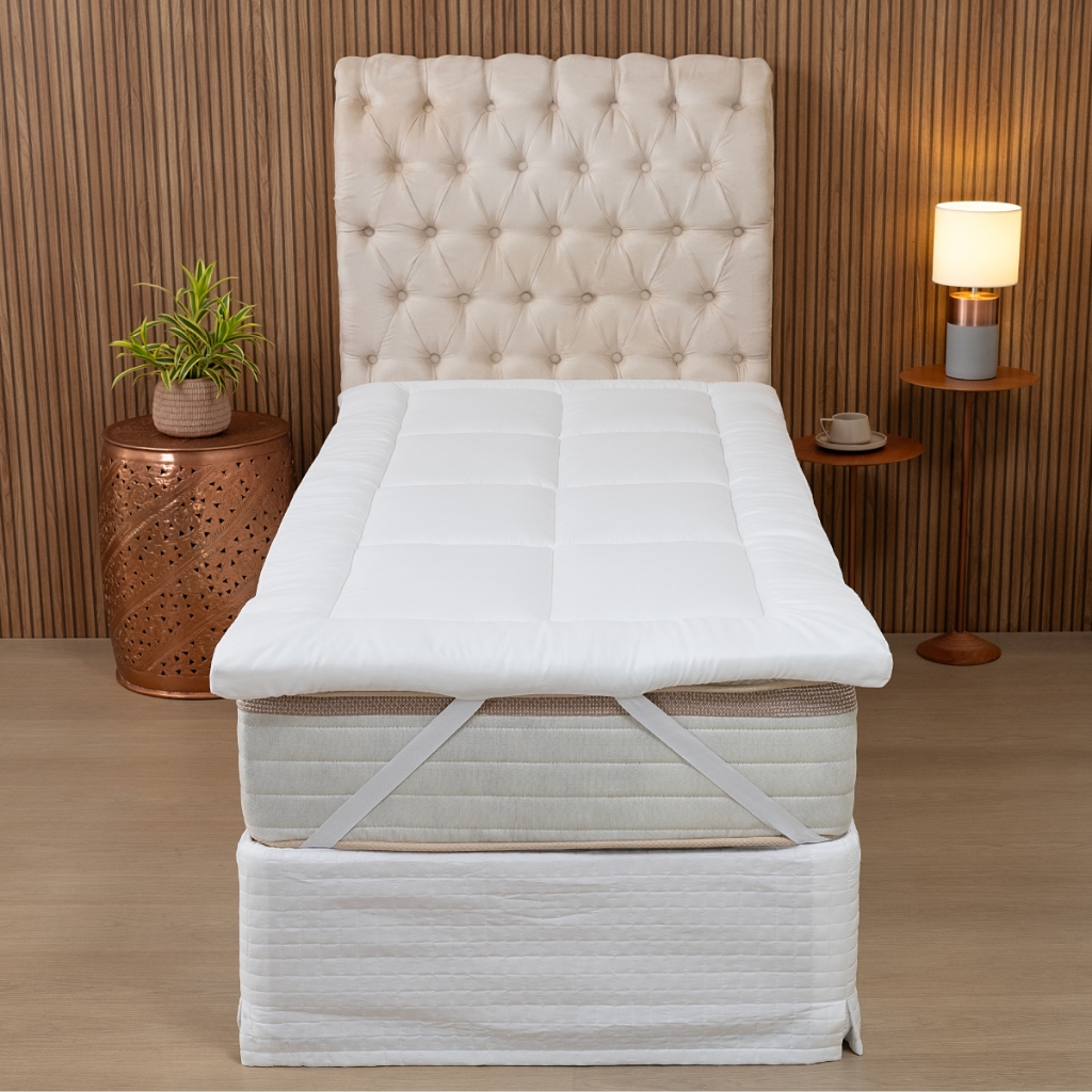 Protetor de Colchão Pillow Top Para Cama De Solteiro Fibra Siliconada 1 ...