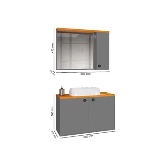 Conjunto Gabinete Banheiro Madri Com Cuba Cores