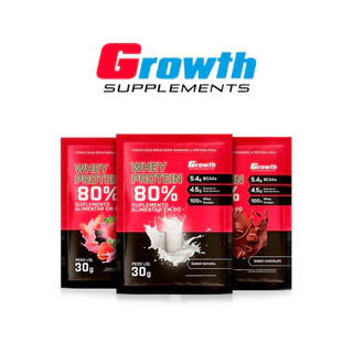 Dose Whey Protein 80% Concentrado Sachê 30g - Growth Suplementos