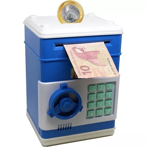 Cofre Digital Eletrônico Puxador Notas Moedas Automático