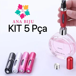KIT 5 unidades Porta Perfume Recarregavel Portatil Spray 5ml