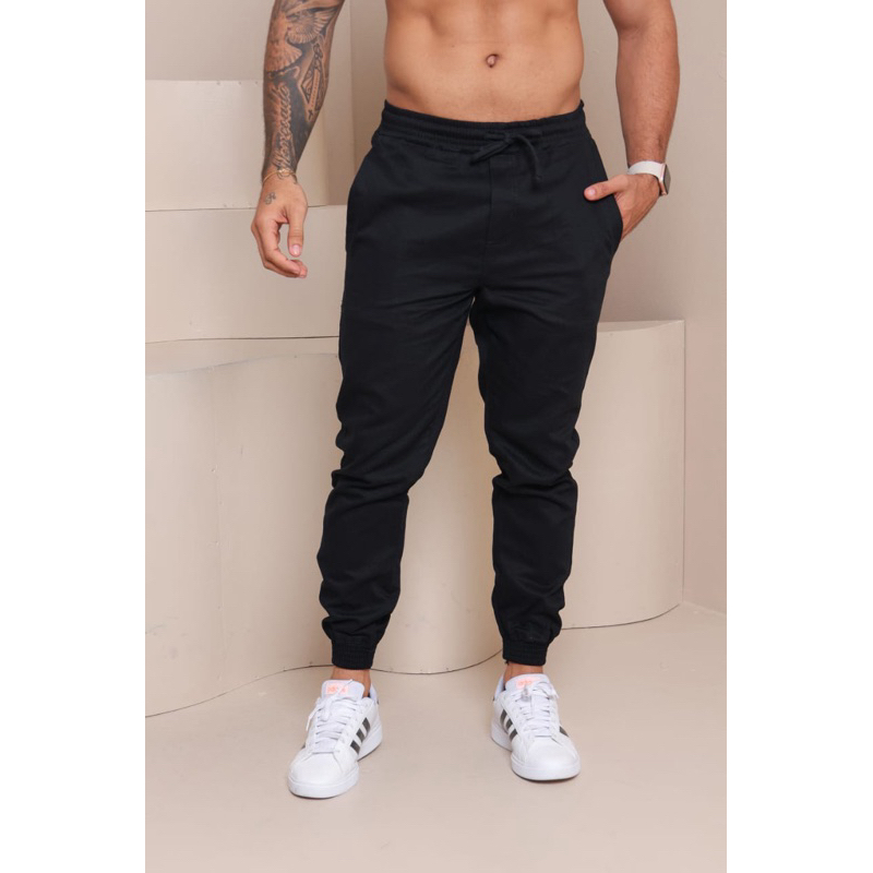 calça jogger masculina elástico na perna Shopee Brasil