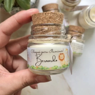 kit 20 velas perfumadas e personalizadas com tampa de rolha - lembrancinhas nascimento