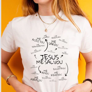 Blusa tshirt feminina JESUS,ME SALVOU,ME CUROU,Jesus camiseta tshirt cristã, gospel plus size