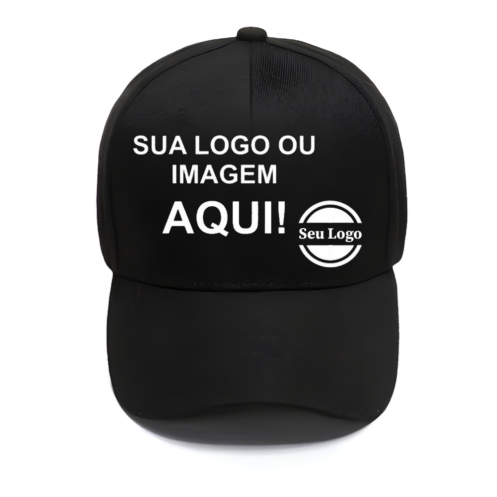 Boné Básico Unissex Liso Personalize seu Nome Marca Empresa Aba Curva Ajuste
