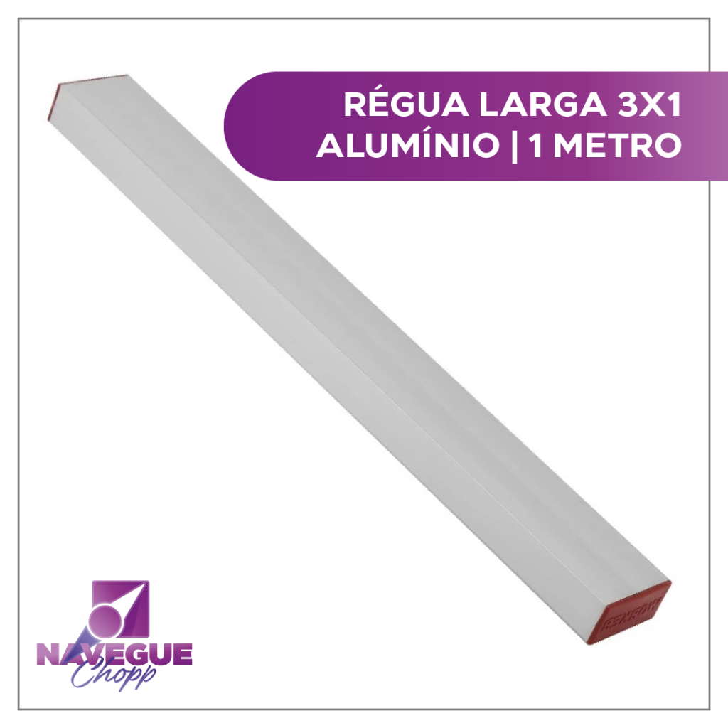 Régua Larga de Alumínio Reforçado 3x1 - 1 Metro para Pedreiros em ...