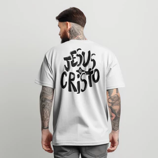 Camiseta Jesus Oversized Streetwear Masculina Feminina Cristo JC