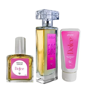 Kit Doceo: Perfume 133 100ml + Meu Creminho Doceo + Perfume Capilar Doceo + Necessaire