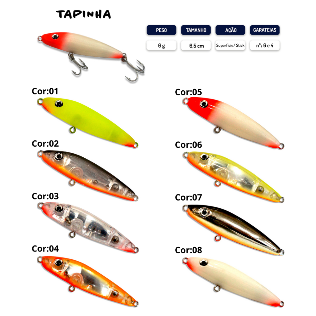 Isca Para Robalo Tucunare Traira Xareu - Isca Tapinha Stick KV - 6,5cm ...