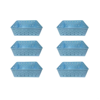 Kit 6 Cestos Organizadores Multiuso Decorativo Premium Cor 19x13,5x6,5Cm