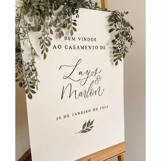 Quadro Placa Decorativa Para Casamento Bem Vindos Personalizada