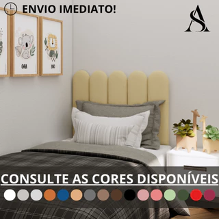 Kit Cabeceira Estofada Adesiva em Modulos Nuvem 60x20 para Cama de Solteiro Casal Queen King Box