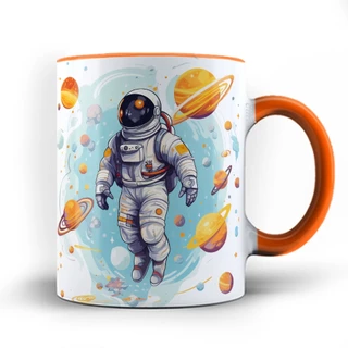 Caneca xicara Astronauta desvendando o universo 24
