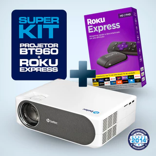 Kit Projetor Betec BT960 Full HD 3800 Lumens + Roku Express Smart Wifi