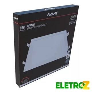 Kit 5 Painel Led 24w Embutir Branco Frio 29x29 Avant em Oferta na Shopee