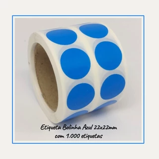 1000 Etiquetas Adesivas Selo Bolinha de Lacre Azul 22mm